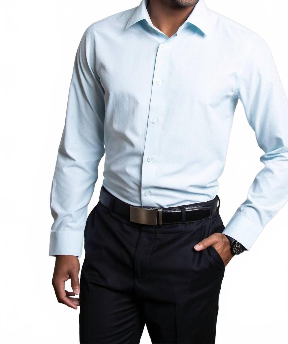 NEW ALYNN evan classic fit dress shirt in aqua blue